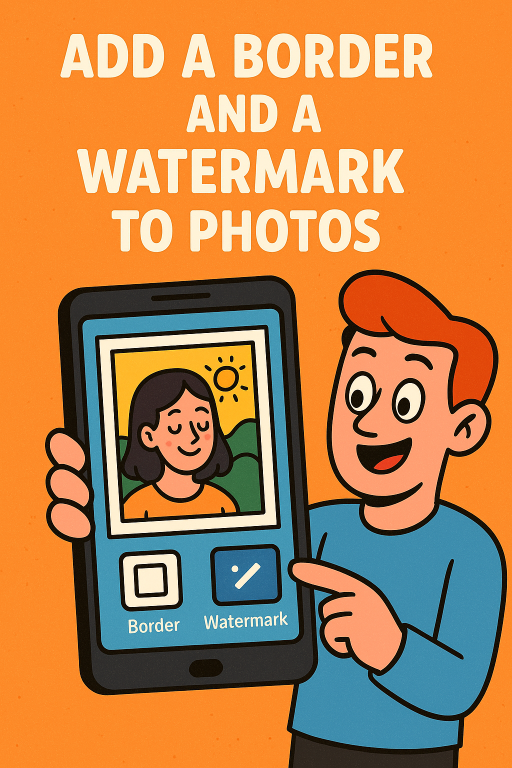 Adding borders and watermarks to photos