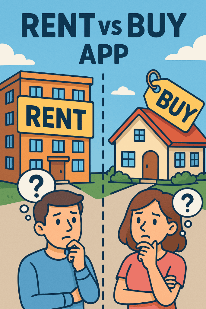 Comparison of renting and buying property.